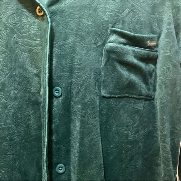 TAHARI Women's Pajama Set including Long Sleeve Notch Collar Button-Up Top M - Picture 7 of 9